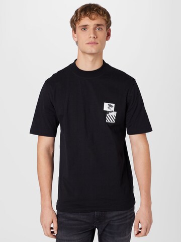 Tricou 'T-Skate' de la BOSS Orange pe negru: față