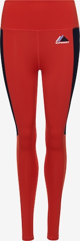 Superdry Snow Workout Pants in Red: front