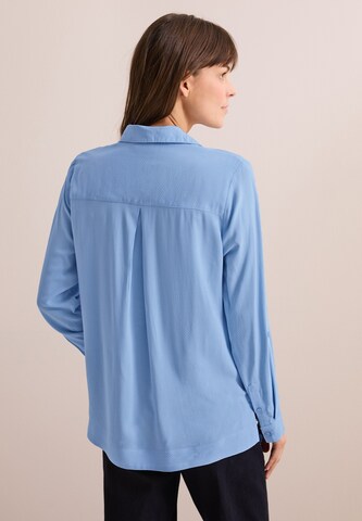 CECIL Bluse in Unifarbe in Blau