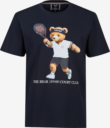 19V69 ITALIA Shirt 'Rafael Tennis Teddy' in Blauw: voorkant