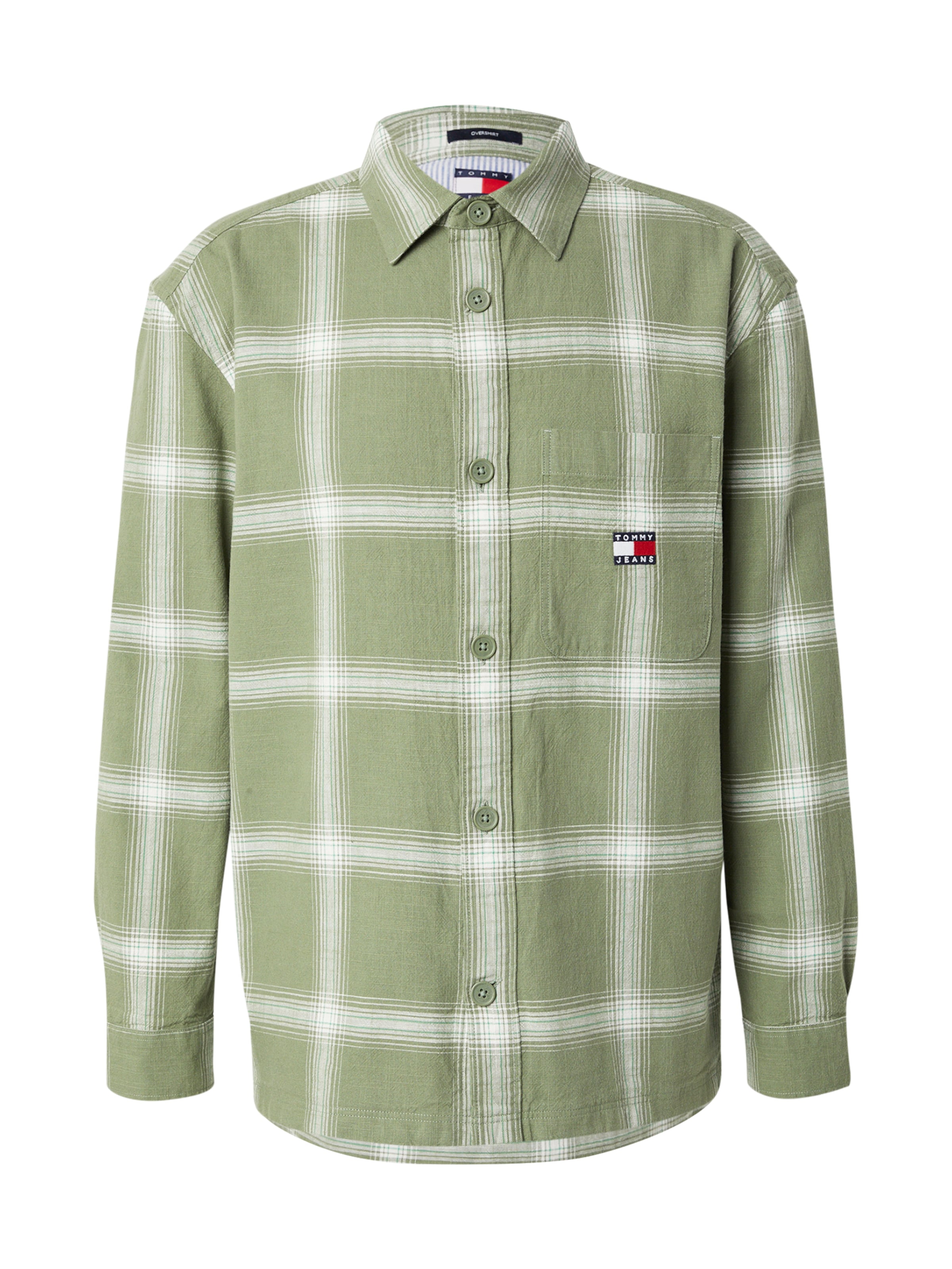 Tommy Jeans - Ajuste regular Camisa en verde: frente
