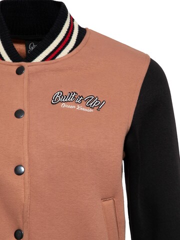 Queen Kerosin Sweatjacke 'Built it up!' in Braun