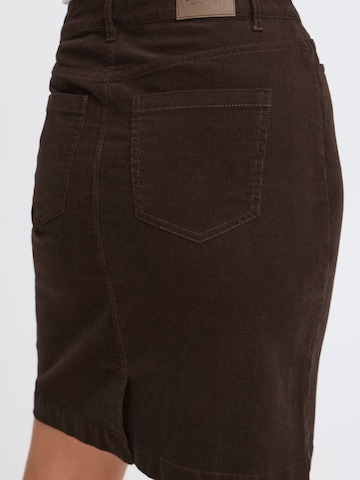 PULZ Jeans Skirt 'SALLY' in Brown