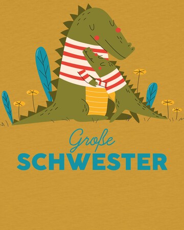 T-Shirt 'Krokodil Große Schwester' watabout.kids en jaune