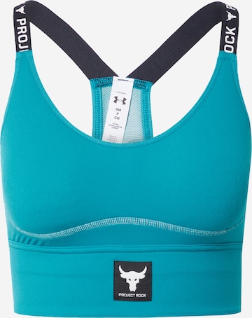 UNDER ARMOUR Sports bra 'Pjt Rock' in Green: front