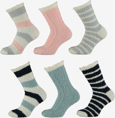 Apollo Socken in hellblau / rosa / schwarz, Produktansicht
