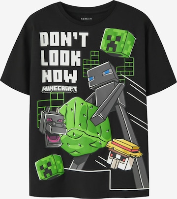 Maglietta 'NKMJUKE MINECRAFT' di NAME IT in nero: frontale