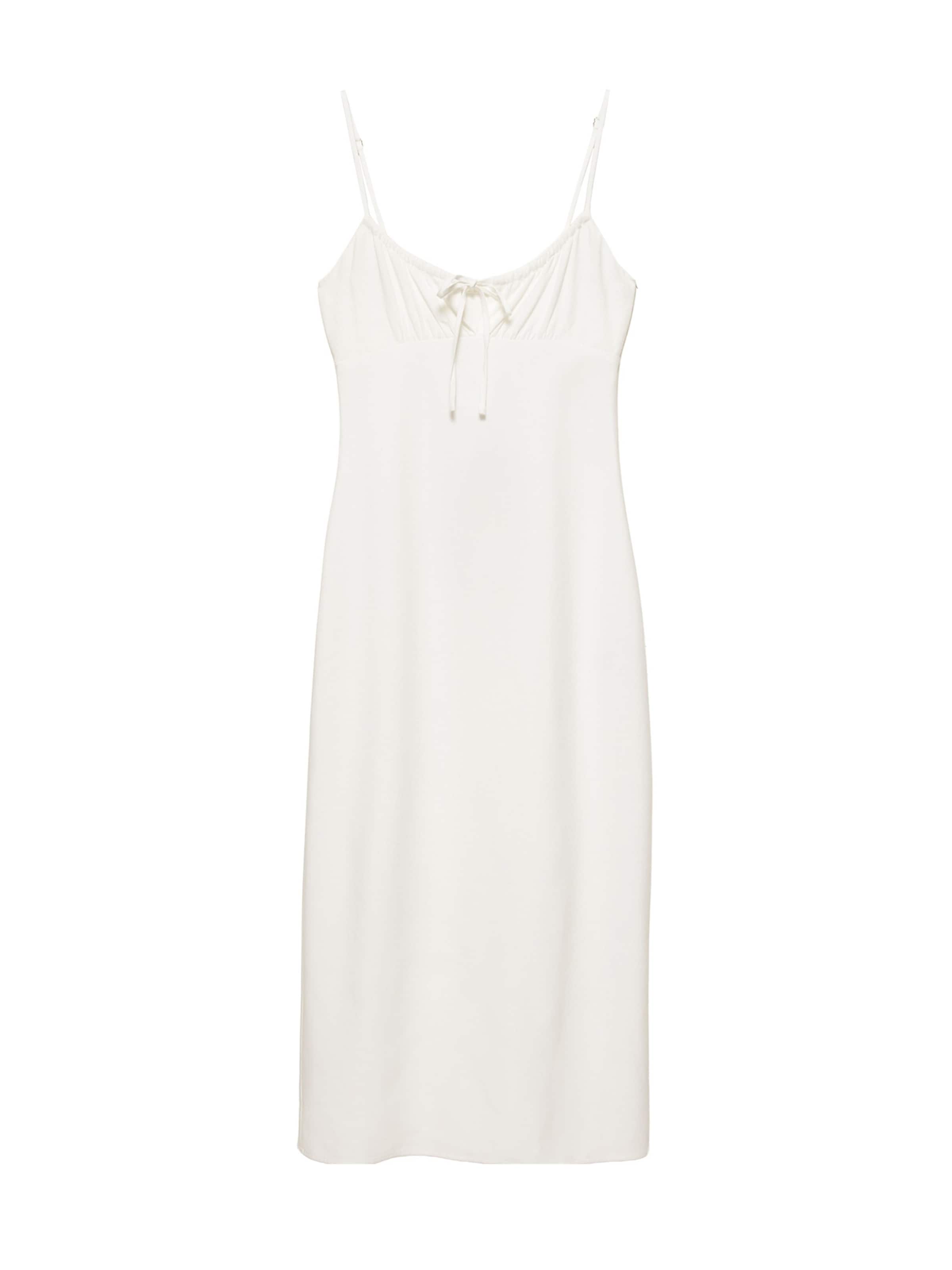 Pull&Bear Лятна рокля в бяло: отпред