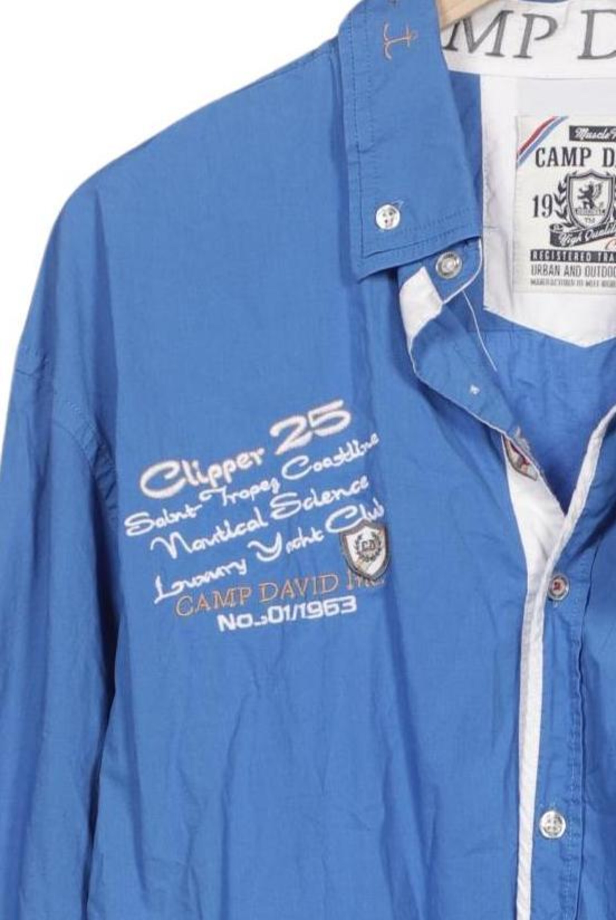 CAMP DAVID Button Up Shirt in XXXL in Blue