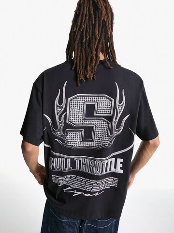 T-Shirt Bershka en noir : devant