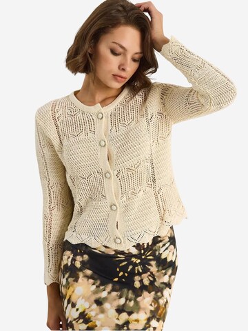 Bianco Lucci Knit cardigan in Beige