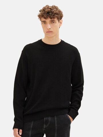 TOM TAILOR DENIM Pullover in Schwarz: predná strana