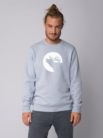 Felpa ' Röhrender Hirsch ' di Watapparel in blu: frontale