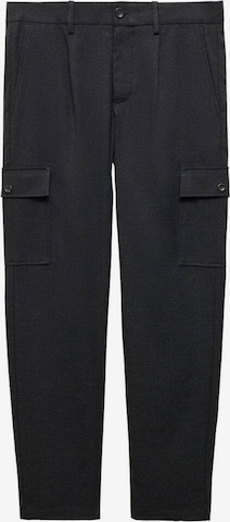 MANGO MAN Slim fit Pleat-Front Pants 'Cronos' in Grey: front