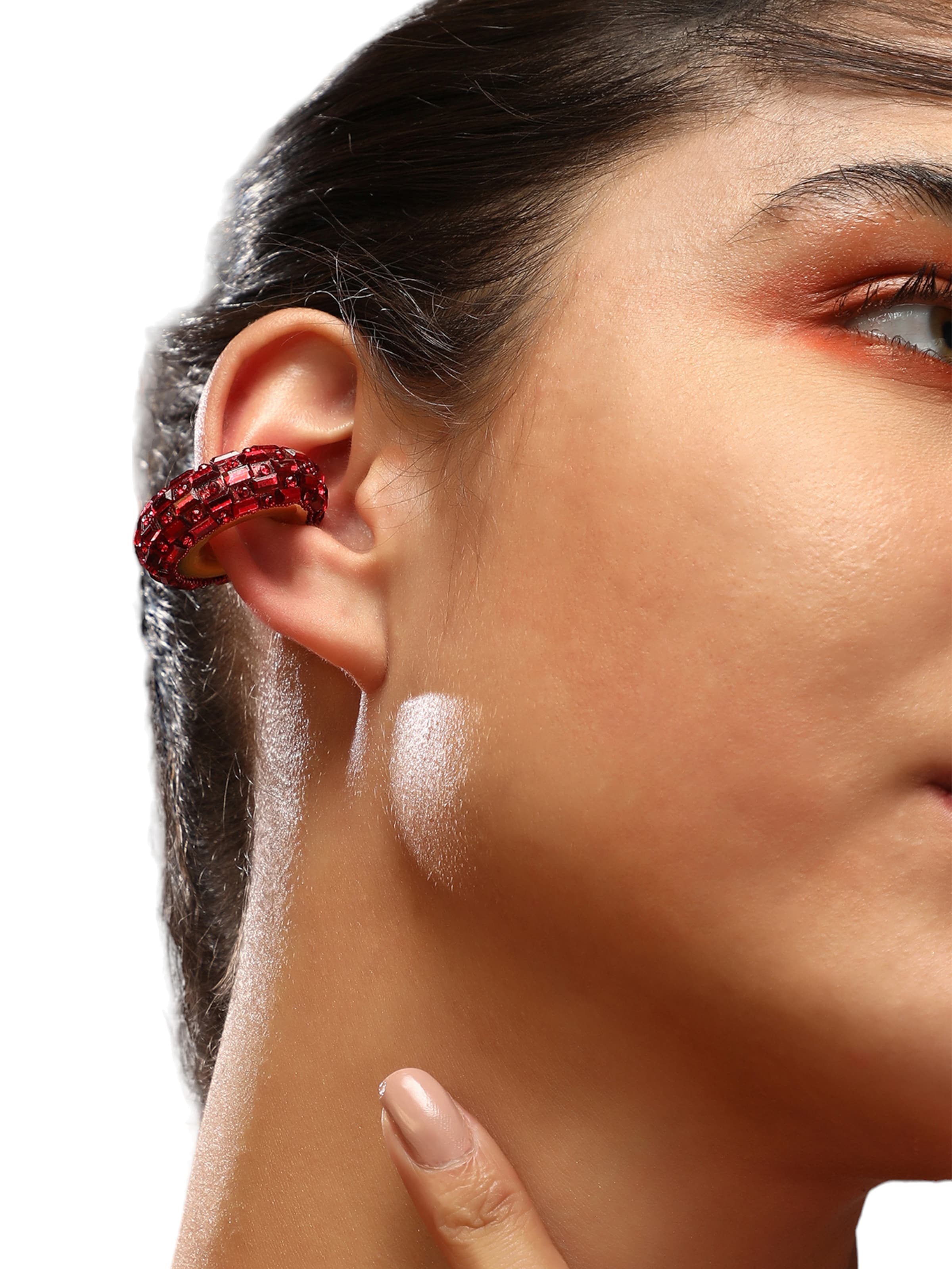 SOHI Øreringe ' Groti ' i rød: forside