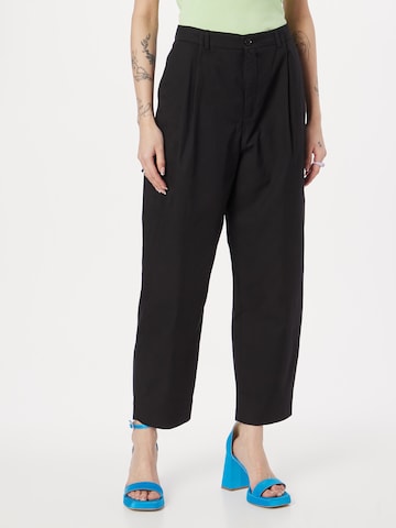 DRYKORN Regular Pleat-Front Pants 'EARLY' in Black: front