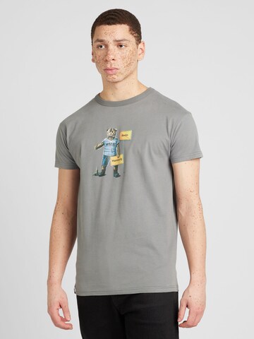 Derbe Shirt 'Bärlin Leaving' in Grey: front