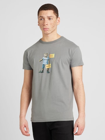 Derbe Shirt 'Bärlin Leaving' in Grey: front