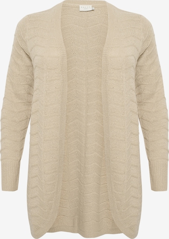 KAFFE CURVE Knit Cardigan 'Emana' in Beige: front