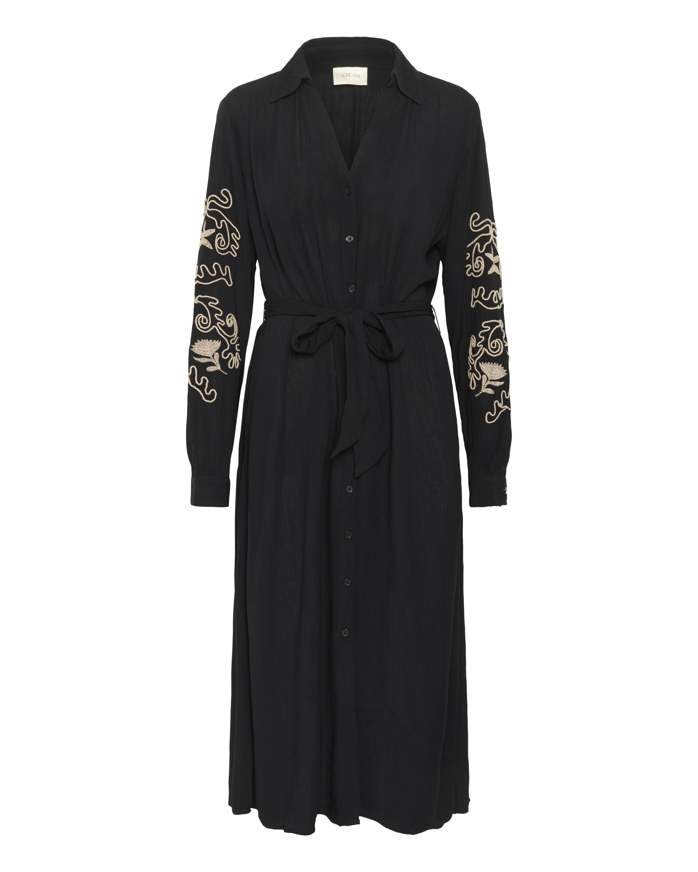 Cream Shirt dress &#x27;Rosine&#x27; in Black: front