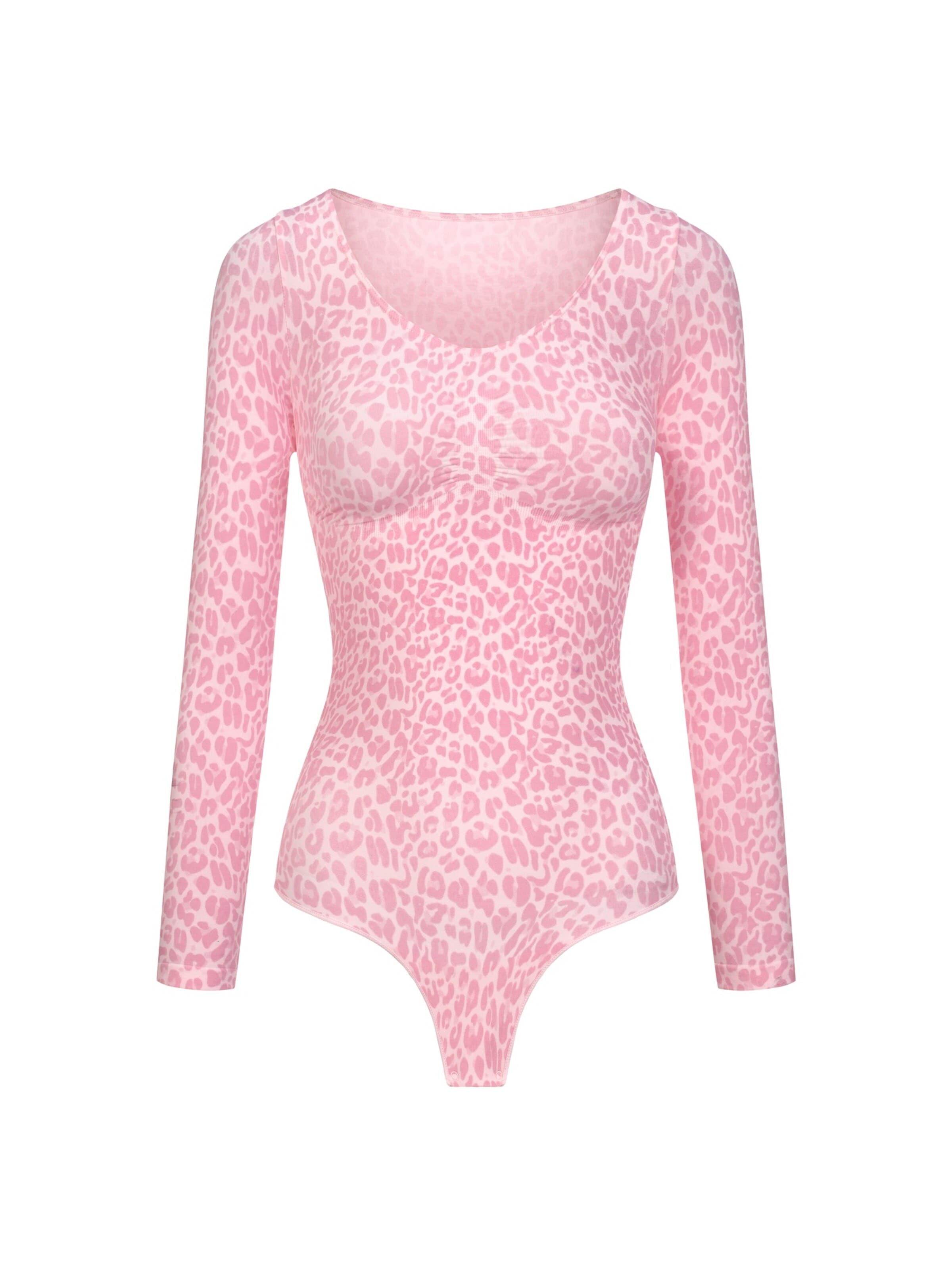 cfabBodi za oblikovanje 'Bodysuit Sculpting Shapewear Longsleeve mit String' - roza boja: prednji dio