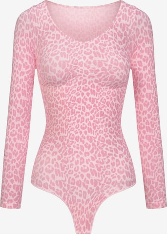 cfab Alakformáló body 'Bodysuit Sculpting Shapewear Longsleeve mit String' - rózsaszín: elől