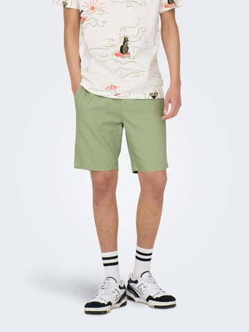 Only & Sons Regular Shorts 'Linus' in Grün: predná strana