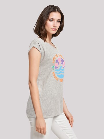 F4NT4STIC Shirt 'Life Is A Beach Enjoy The Waves' in Grijs