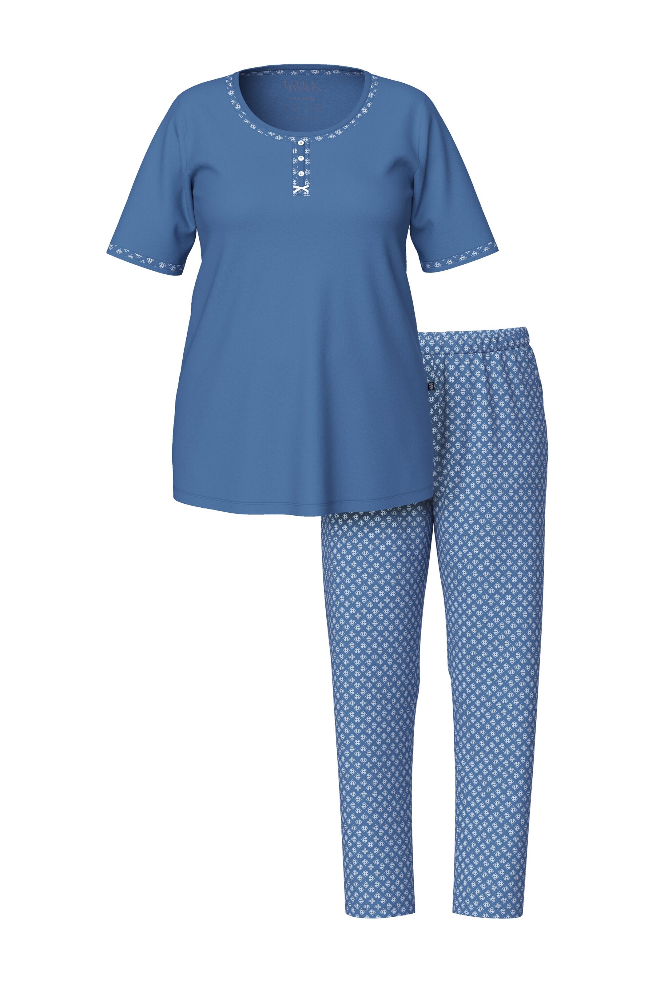 Ulla Popken Pyjama in Blau: Vorderseite