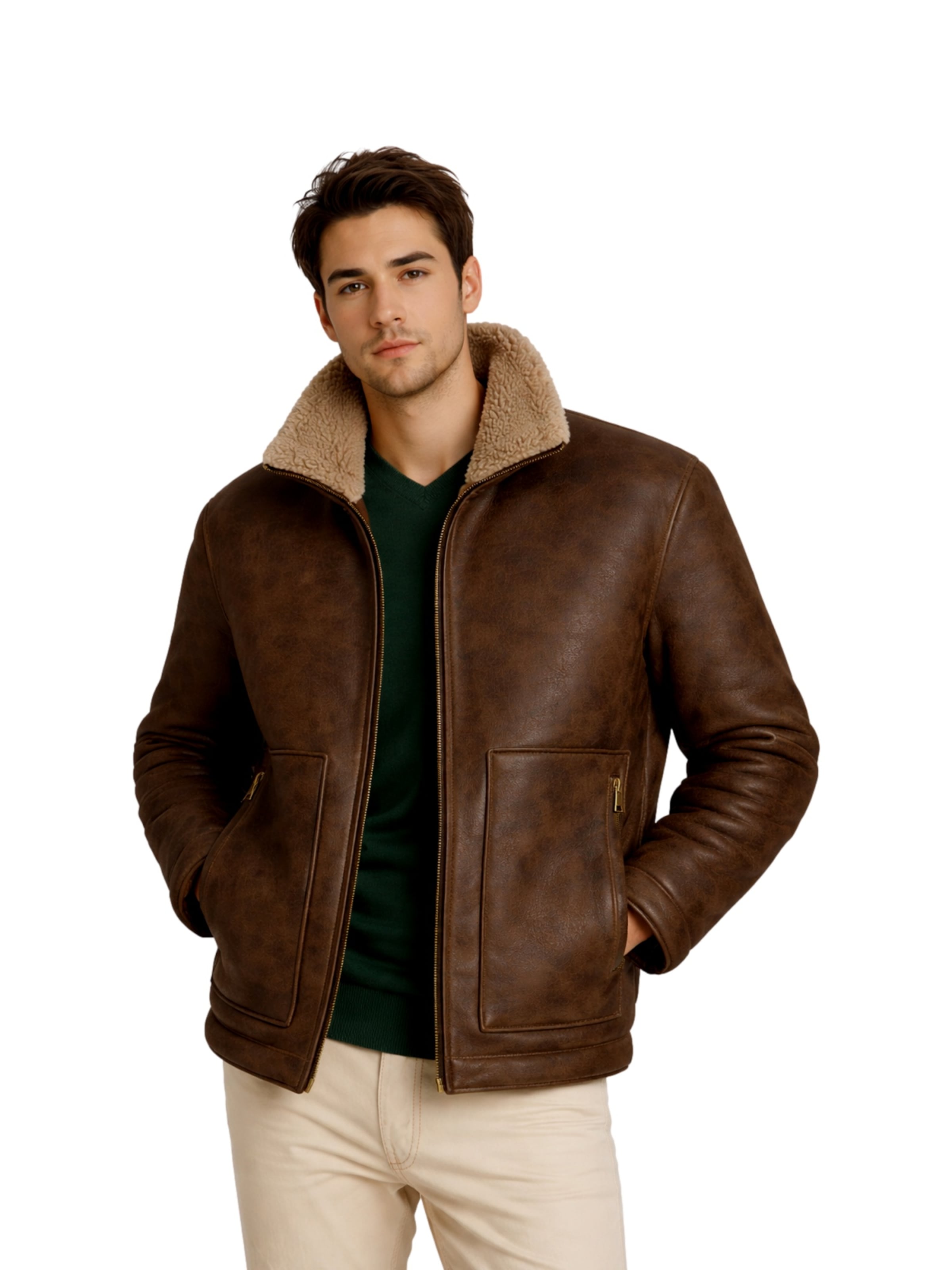 JACK & JONES Přechodná bunda 'JORSALAMANCO' – hnědá: přední strana