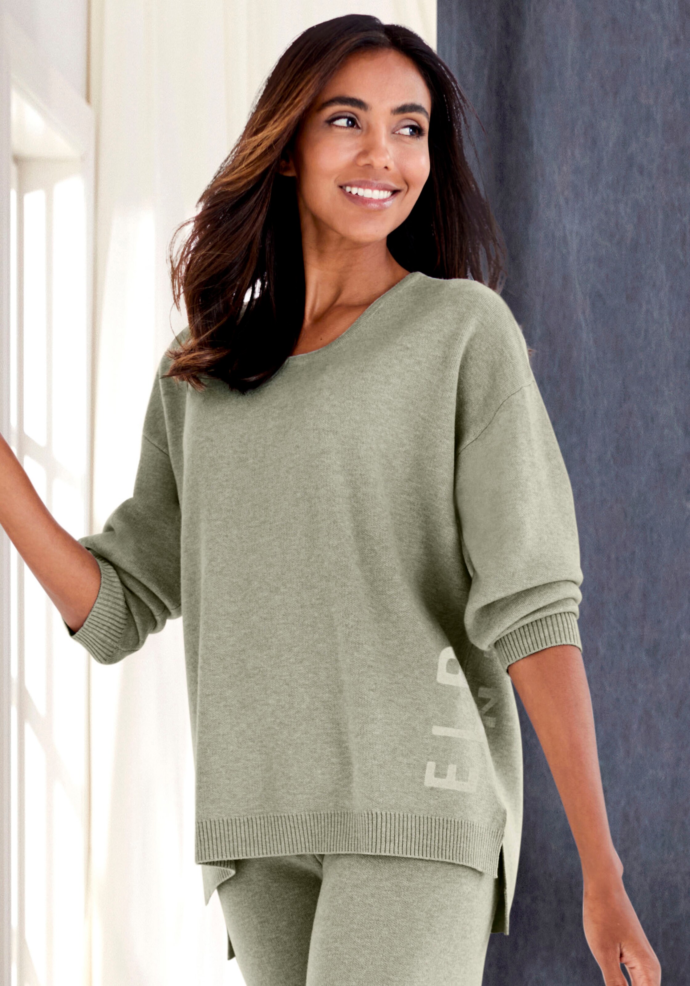 Pull-over Elbsand en vert