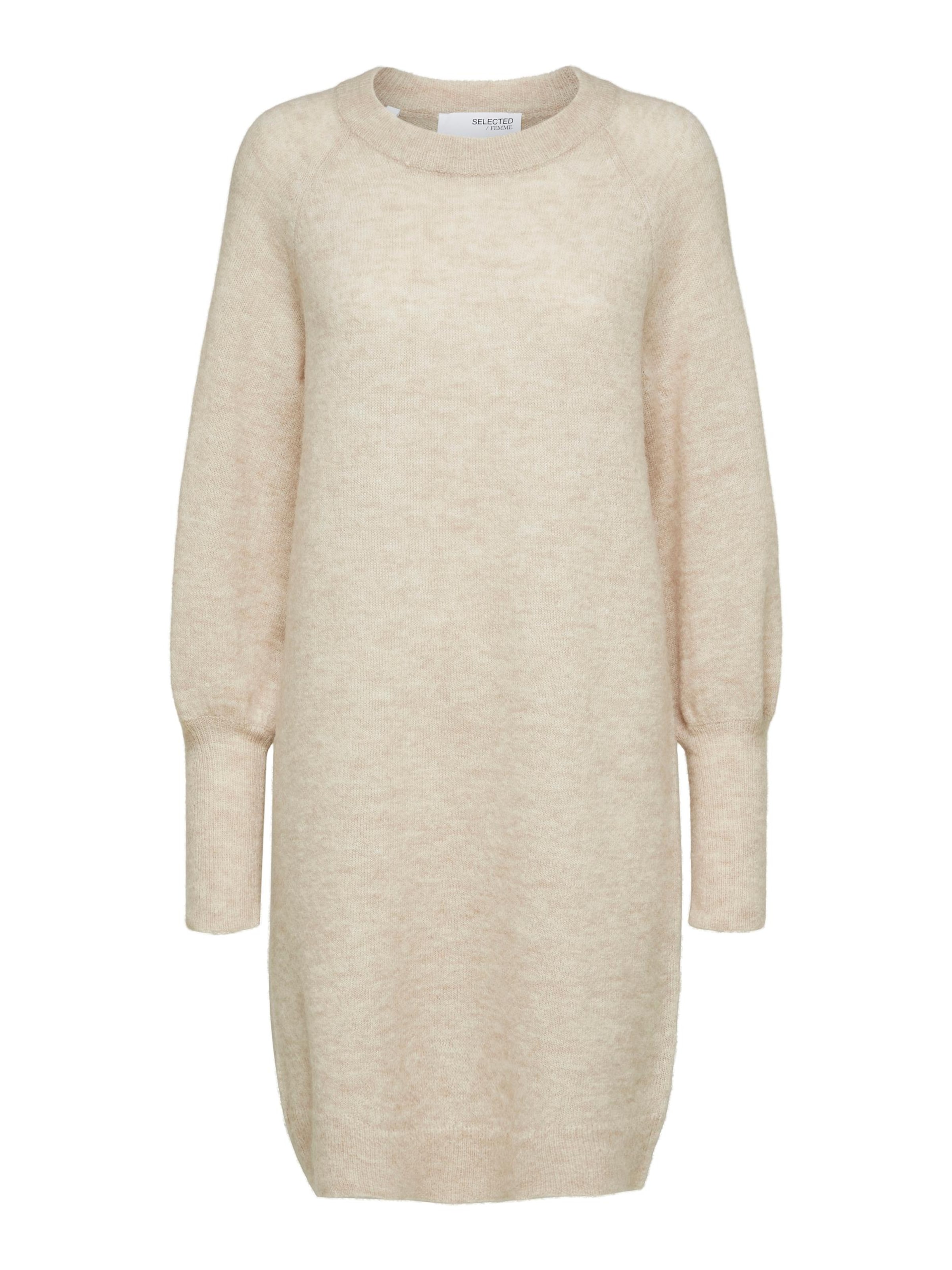 SELECTED Strikkjole 'Lulu' i beige: forside