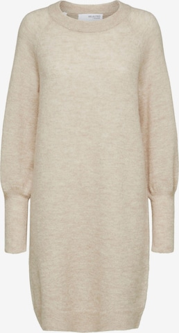 SELECTED FEMME Stickad klänning 'Lulu' i beige: framsida