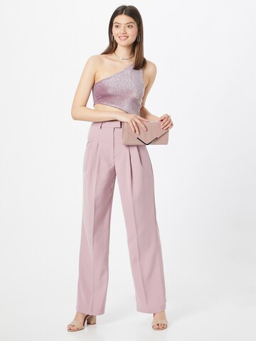 Nasty Gal Wide leg Pleat-front trousers in Pink