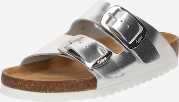 GABOR Mules in Silver: front