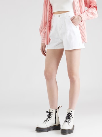 Trendyol - regular Pantalón vaquero plisado en blanco: frente
