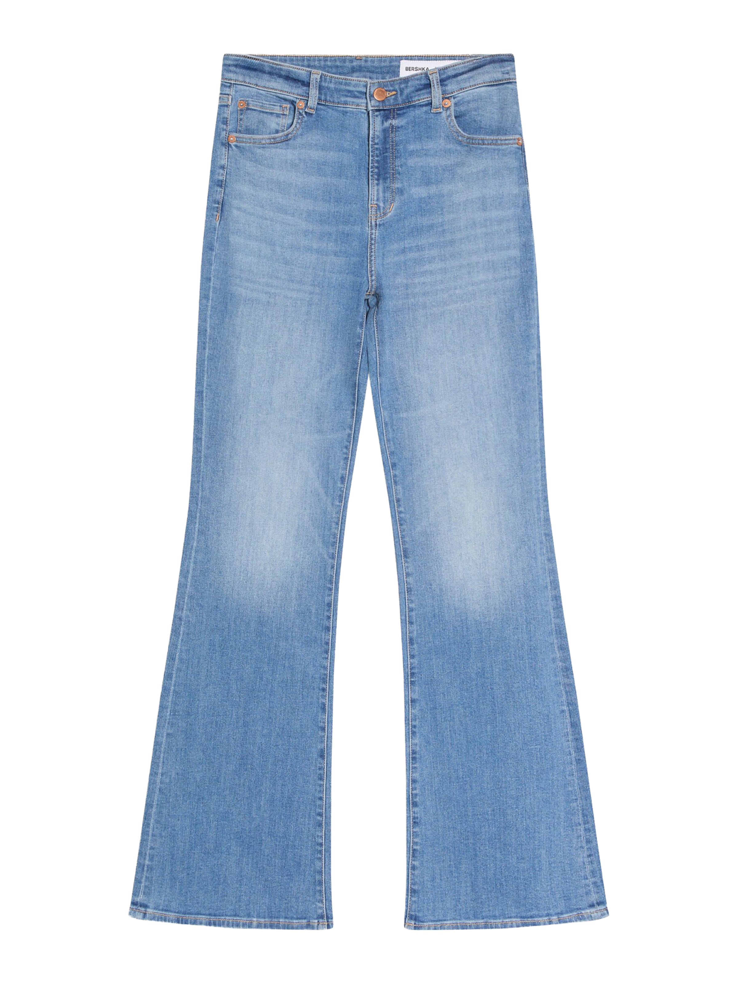 Bershka Разкроени Дънки в синьо: отпред