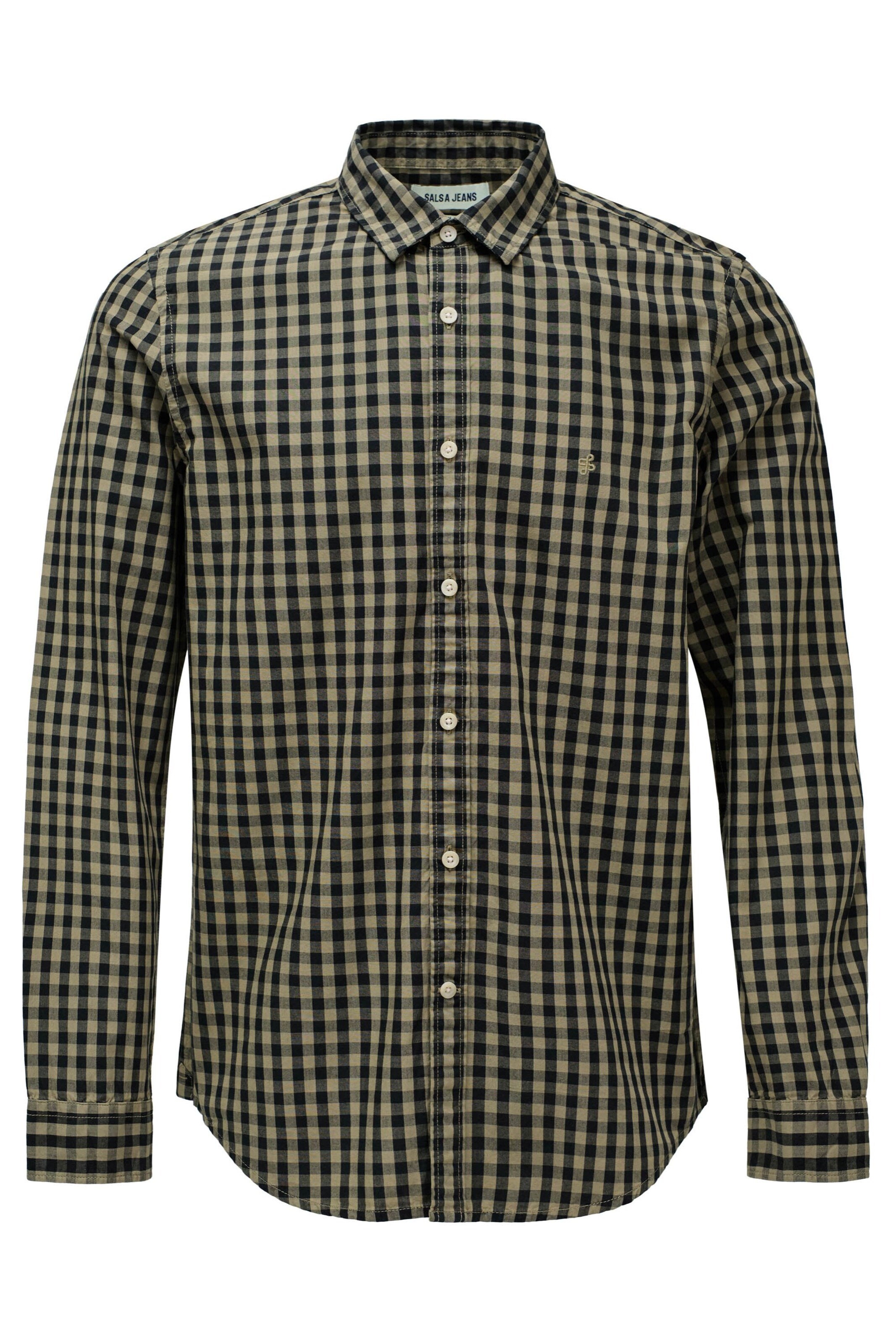 Salsa Jeans Regular fit Button Up Shirt 'Birmingham' in Green: front