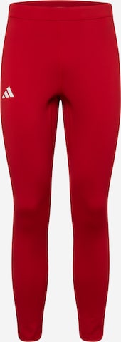 ADIDAS PERFORMANCE Skinny Workout Pants 'ADIZERO' in Red: front