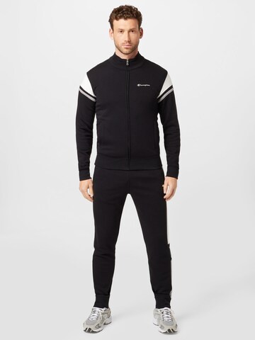 Champion Authentic Athletic Apparel Облекло за трениране 'Full Zip Suit' в черно: отпред