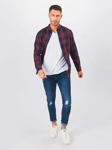 JACK & JONES Přiléhavý střih Košile – modrá