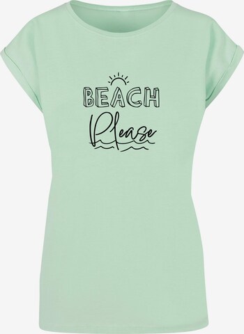 Merchcode T-Shirt 'Beach Please' in Grün: predná strana