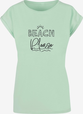 Merchcode T-Shirt 'Beach Please' in Grün: predná strana