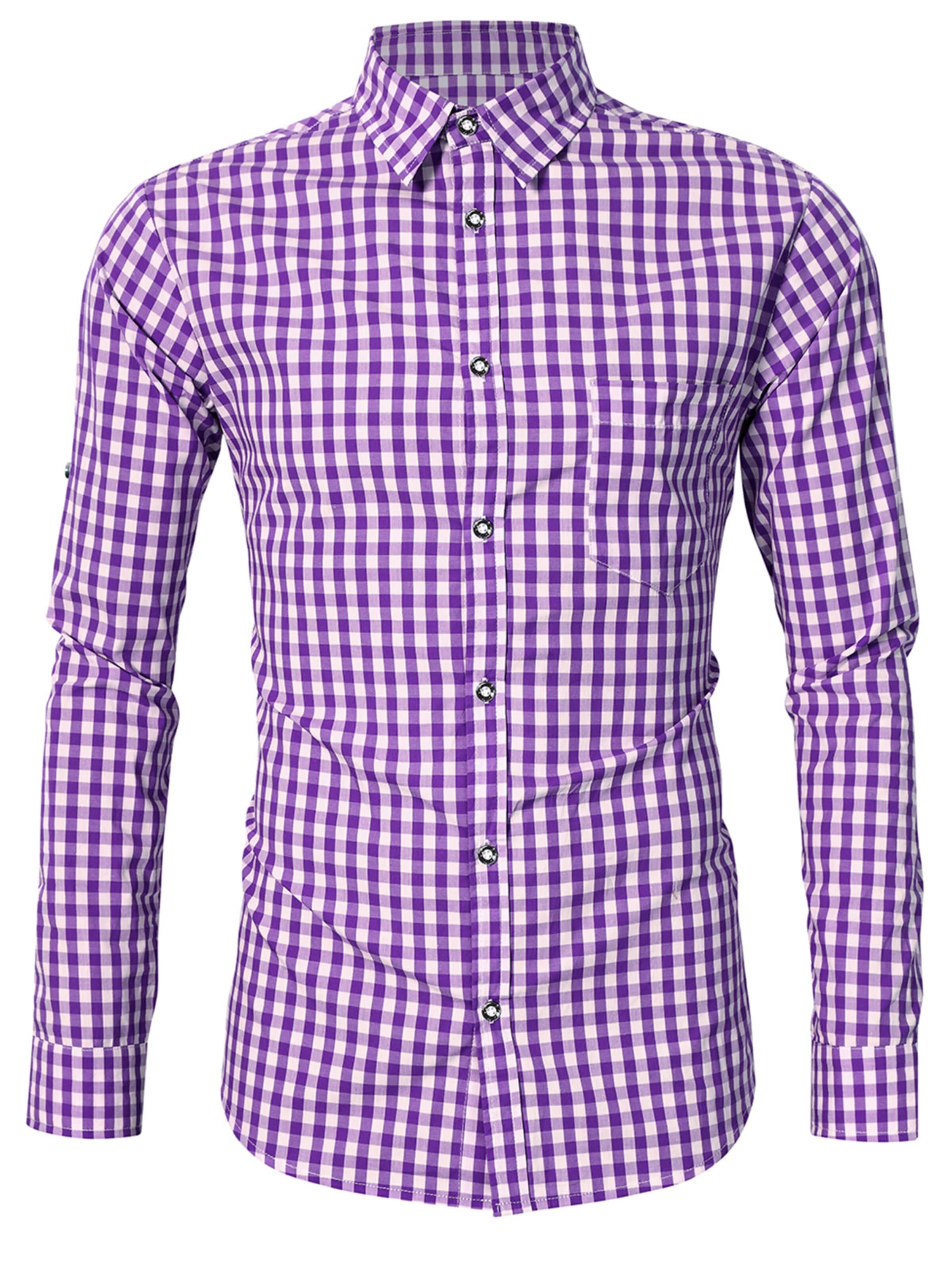 KoJooin Regular fit Button Up Shirt in Purple: front