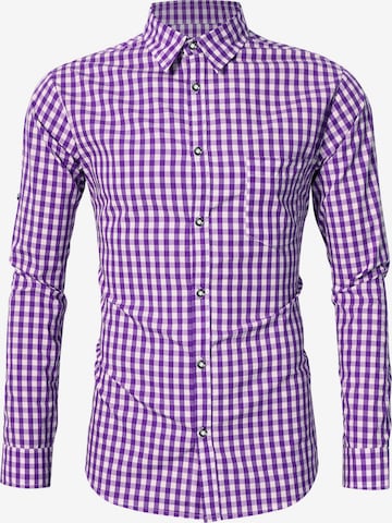 KoJooin Button Up Shirt in Purple: front