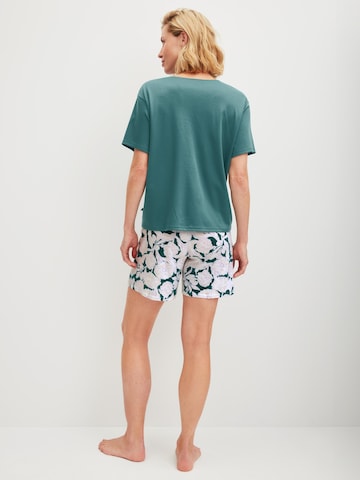 CALIDA Short Pajama Set 'Botanic Dreams' in Green