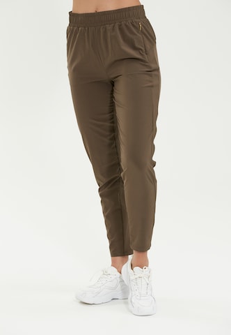 Athlecia Regular Workout Pants 'Timmie' in Brown: front
