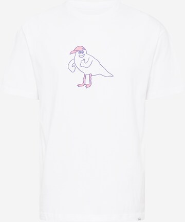Maglietta 'Gull Cap' di Cleptomanicx in bianco: frontale
