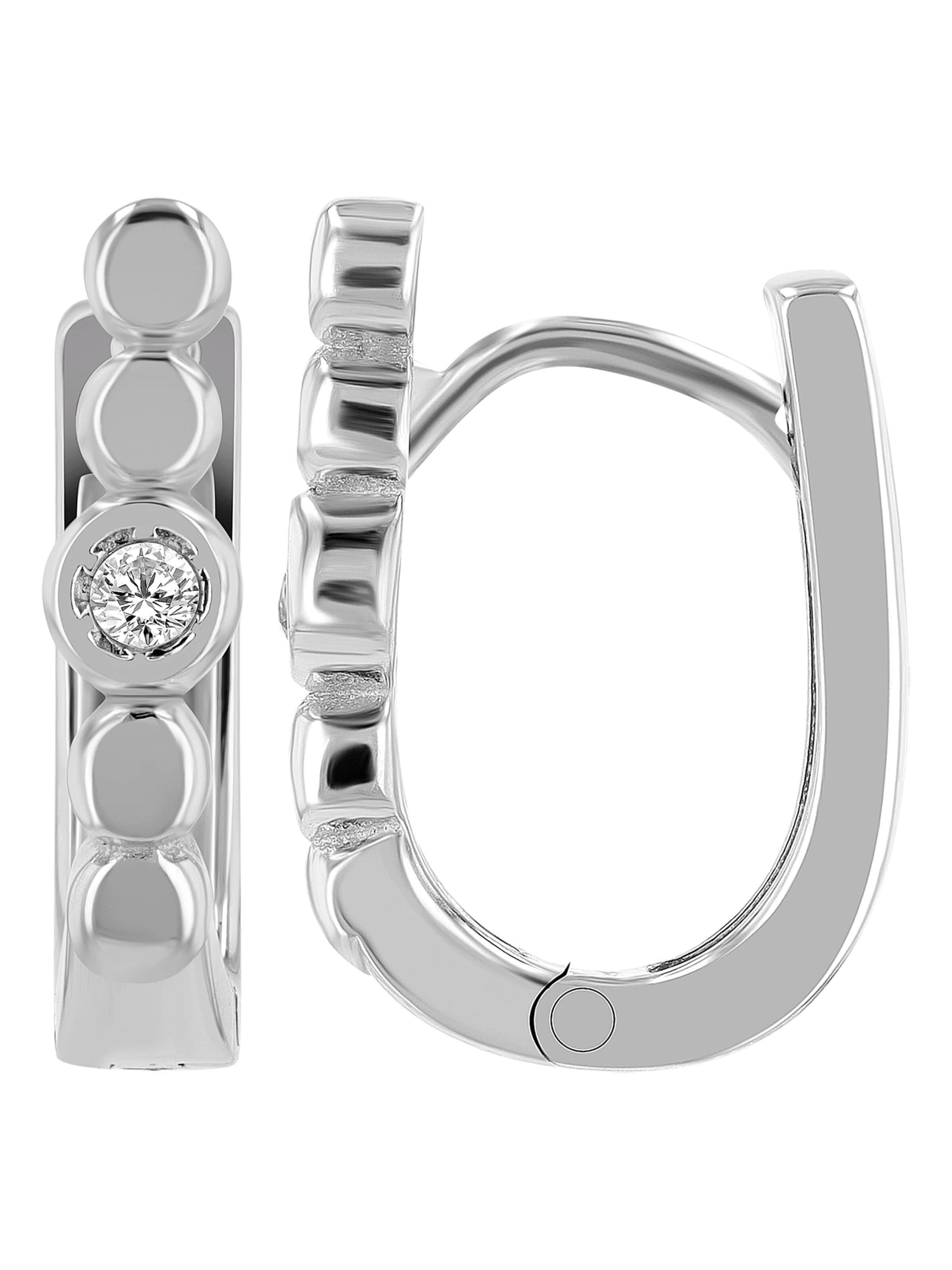 Akzent Earrings '"Asude" aus 925 Sterlingsilber, rhodiniert, langlebig' in Silver