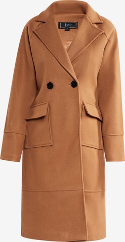 faina Between-Seasons Coat 'Tassia' in Brown: front